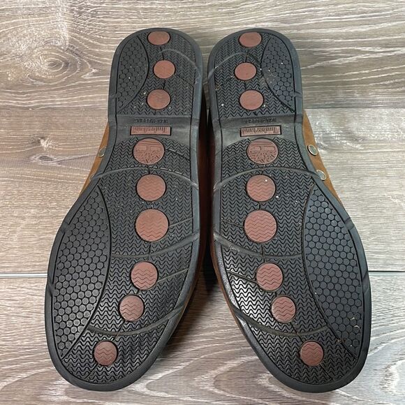 Timberland Brown Leather Mens Size 12M 2-Eye Lace Up Moccasin Boat Shoe 71024 - Picture 7 of 12